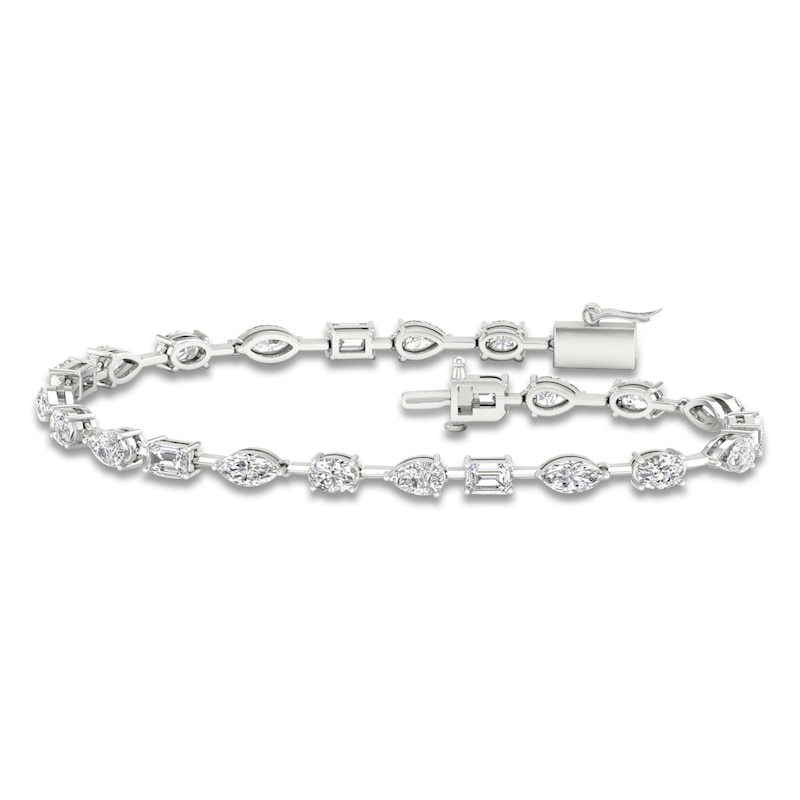 Emerald, Pear, Marquise & Oval-Cut Lab-Created Diamond Bracelet 5 ct tw 14K White Gold