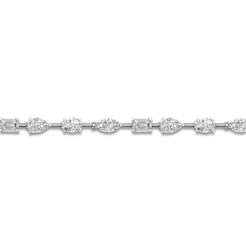 Main Image 2 of Emerald, Pear, Marquise & Oval-Cut Lab-Grown Diamond Tennis Bracelet 5 ct tw 14K White Gold