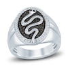 Thumbnail Image 1 of Men's Black & White Diamond Ring 5/8 ct tw Round 14K White Gold