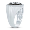 Thumbnail Image 2 of Men's Black & White Diamond Ring 5/8 ct tw Round 14K White Gold