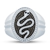 Thumbnail Image 3 of Men's Black & White Diamond Ring 5/8 ct tw Round 14K White Gold