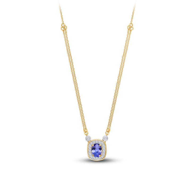 Main Image 3 of Kallati Natural Tanzanite & Diamond Necklace 1/4 ct tw 14K Yellow Gold