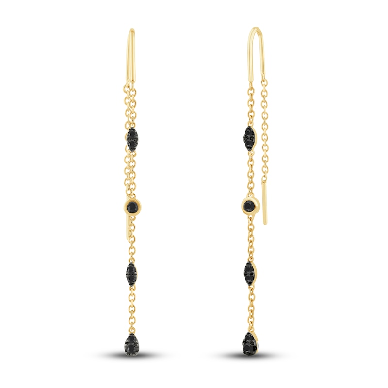 Main Image 2 of Pnina Tornai Black Diamond Chain Earrings 1/3 ct tw 14K Yellow Gold