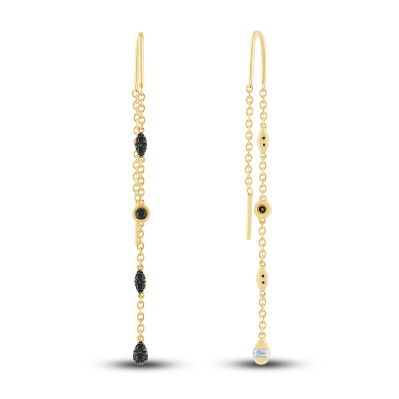 Main Image 3 of Pnina Tornai Black Diamond Chain Earrings 1/3 ct tw 14K Yellow Gold