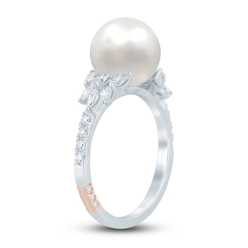 Pnina Tornai South Sea Cultured Pearl & Diamond Engagement Ring 5/8 ct tw 14K White Gold