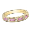 Thumbnail Image 1 of Kirk Kara Natural Pink Sapphire & Diamond Wedding Band 1/20 ct tw 18K Yellow Gold