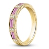 Thumbnail Image 2 of Kirk Kara Natural Pink Sapphire & Diamond Wedding Band 1/20 ct tw 18K Yellow Gold