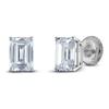 Thumbnail Image 2 of Emerald-Cut Lab-Created Diamond Solitaire Stud Earrings 5 ct tw 14K White Gold (F/SI2)