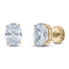 Thumbnail Image 2 of Oval-Cut Lab-Grown Diamond Solitaire Stud Earrings 3 ct tw 14K Yellow Gold (F/SI2)