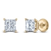 Thumbnail Image 2 of Princess-Cut Diamond Solitaire Stud Earrings 1-1/5 ct tw 14K Yellow Gold (I/I2)