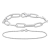 Thumbnail Image 0 of Oval-Link & Singapore Chain Bracelet Set 14K White Gold