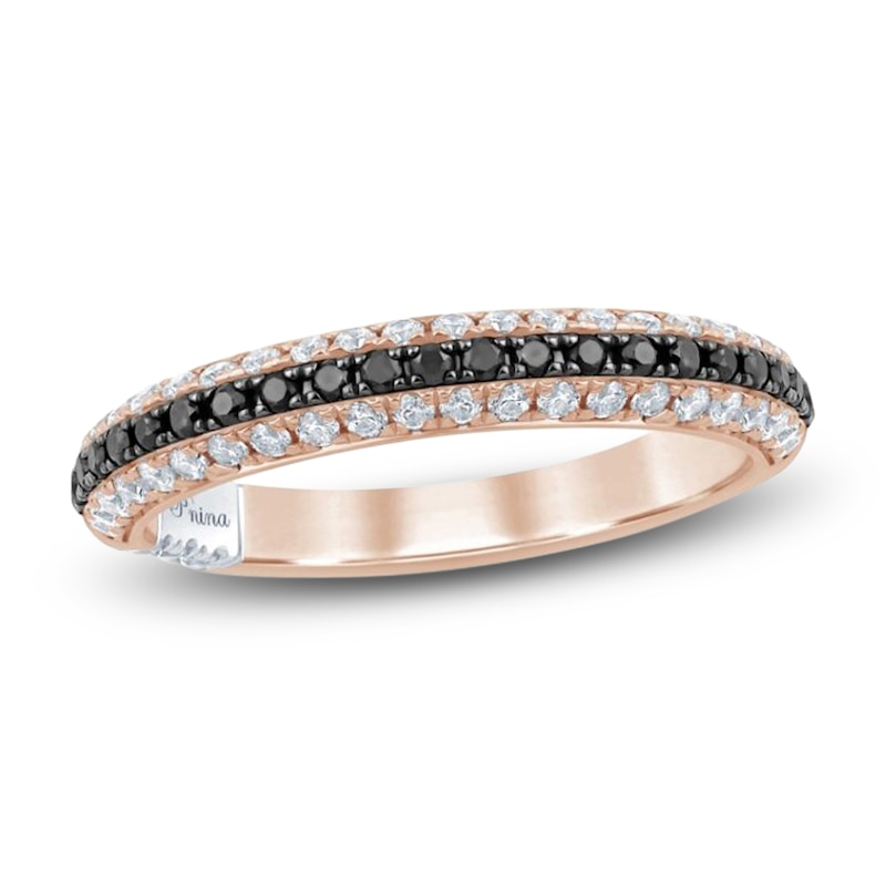 Main Image 1 of Pnina Tornai Black & White Diamond Anniversary Ring 1/2 ct tw 14K Rose Gold