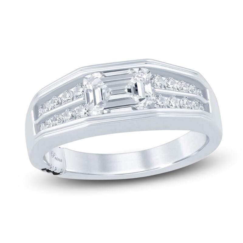 Main Image 1 of Men's Pnina Tornai Lab-Grown Emerald-Cut Diamond Anniversary Band 1-7/8 ct tw 14K White Gold