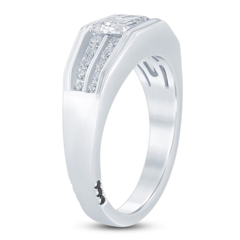 Main Image 2 of Men's Pnina Tornai Lab-Grown Emerald-Cut Diamond Anniversary Band 1-7/8 ct tw 14K White Gold
