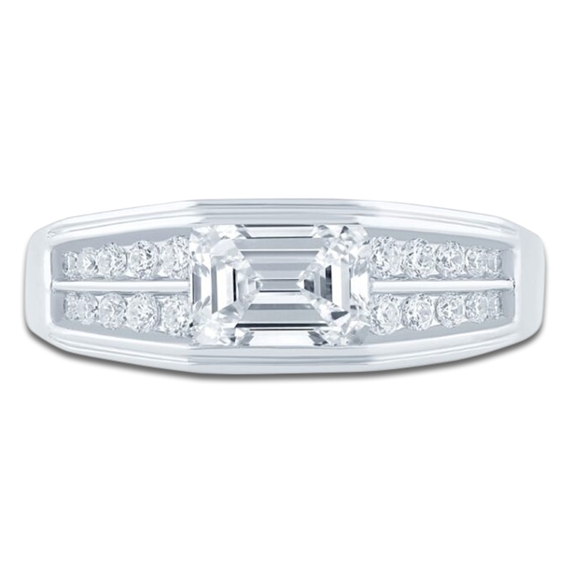 Main Image 3 of Men's Pnina Tornai Lab-Grown Emerald-Cut Diamond Anniversary Band 1-7/8 ct tw 14K White Gold