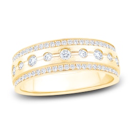 Men's Certified Diamond Wedding Band 5/8 ct tw 14K Yellow Gold