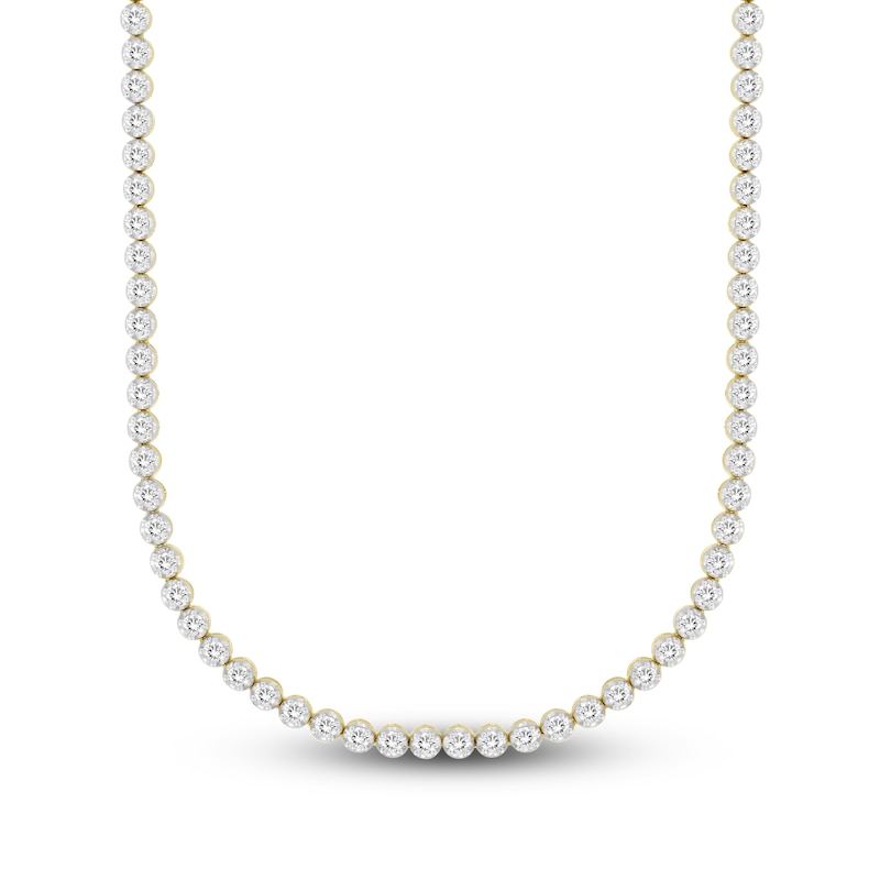 Main Image 1 of Men's Lab-Grown Diamond Tennis Necklace 6 ct tw 14K Yellow Gold 20"