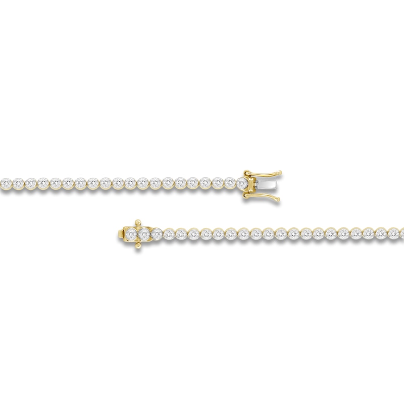 Main Image 2 of Men's Lab-Grown Diamond Tennis Necklace 6 ct tw 14K Yellow Gold 20"