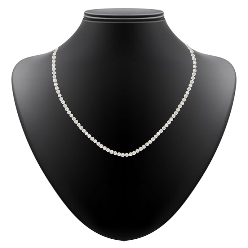 Main Image 3 of Men's Lab-Grown Diamond Tennis Necklace 6 ct tw 14K Yellow Gold 20"