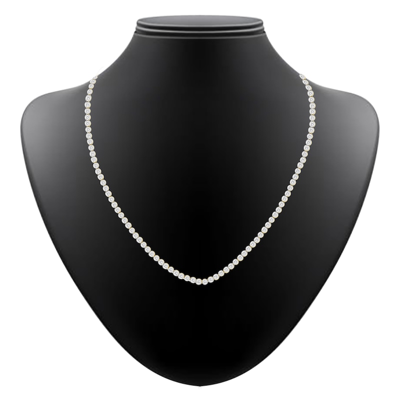 Main Image 3 of Men's Lab-Grown Diamond Tennis Necklace 7-1/2 ct tw 14K Yellow Gold 24"