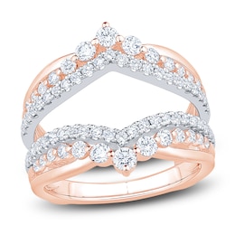 Certified Diamond Chevron Enhancer Ring 1 ct tw 14K Two-Tone Gold