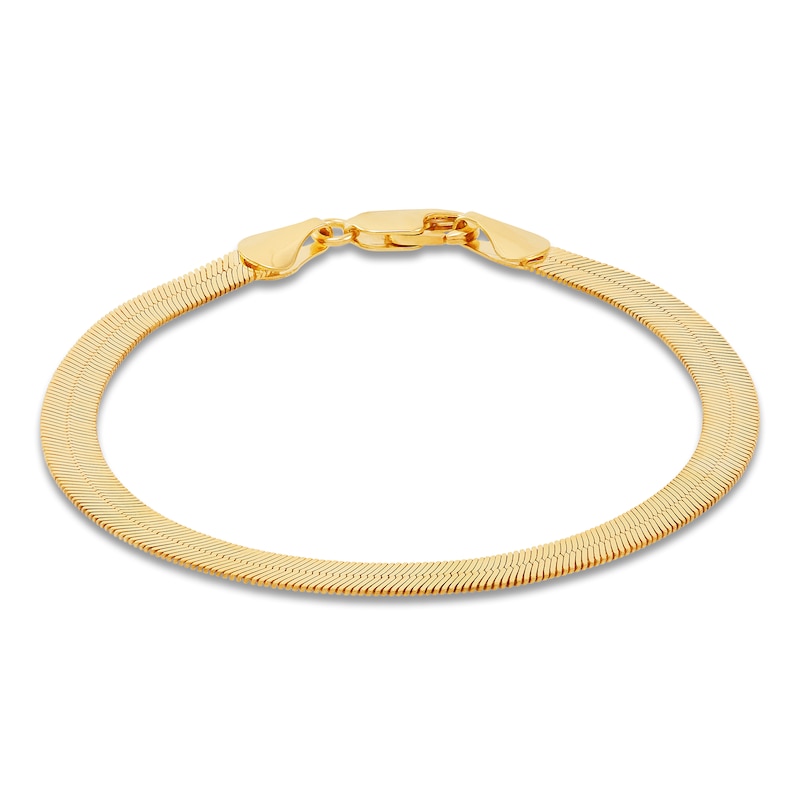 Main Image 1 of Solid Herringbone Chain Bracelet 4.77mm 10K Yellow Gold 7"