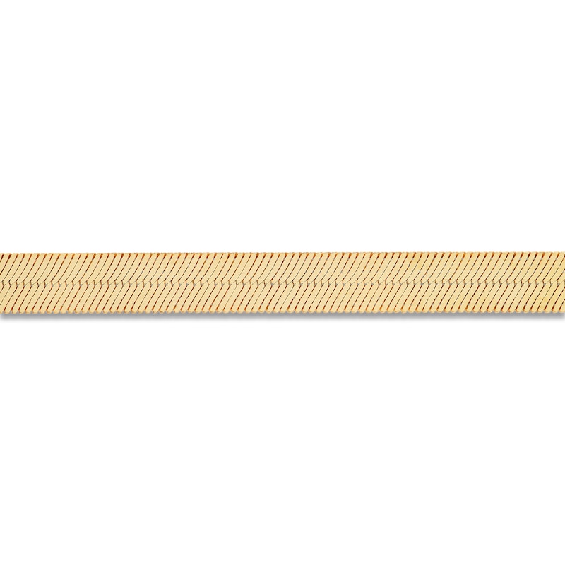 Main Image 2 of Solid Herringbone Chain Bracelet 4.77mm 10K Yellow Gold 7"