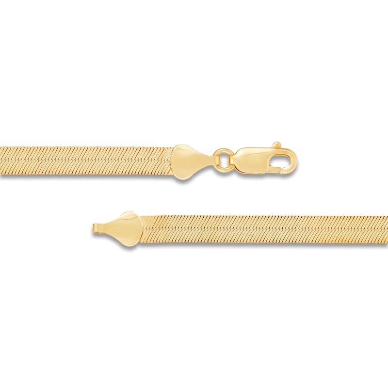 Main Image 3 of Solid Herringbone Chain Bracelet 4.77mm 10K Yellow Gold 7"