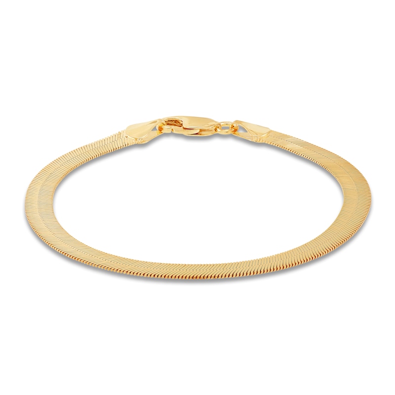 Main Image 1 of Solid Herringbone Chain Bracelet 5.53mm 10K Yellow Gold 7"