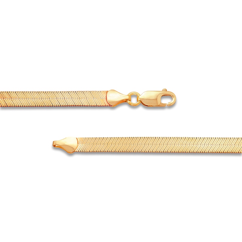 Main Image 2 of Solid Herringbone Chain Bracelet 5.53mm 10K Yellow Gold 7"