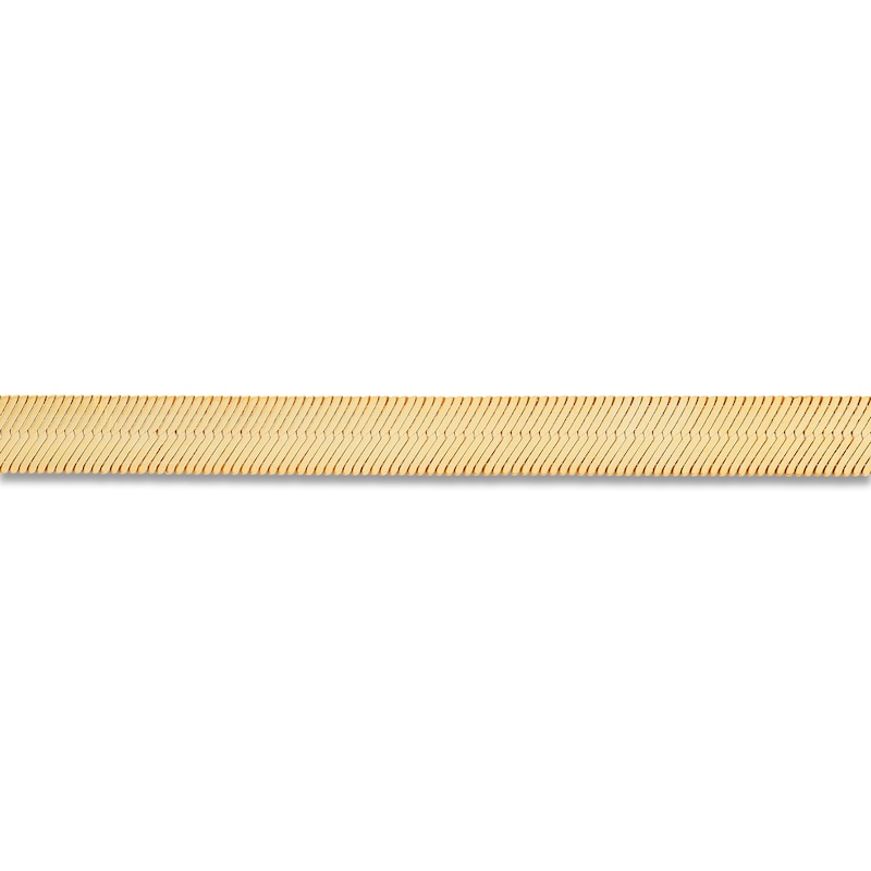 Main Image 3 of Solid Herringbone Chain Bracelet 5.53mm 10K Yellow Gold 7"
