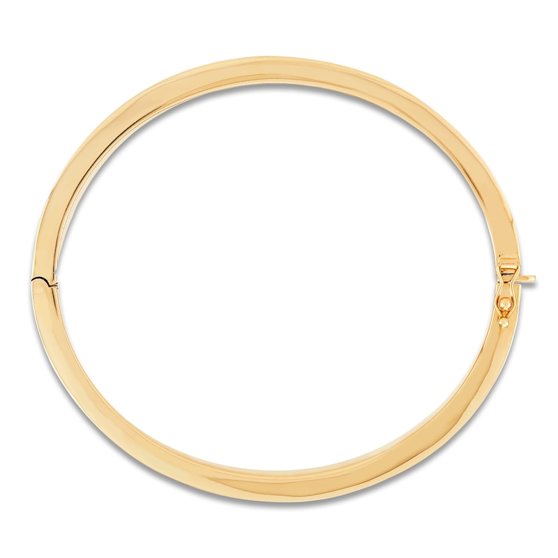 Main Image 2 of Flat-Edge Bangle Bracelet 10K Yellow Gold 7"