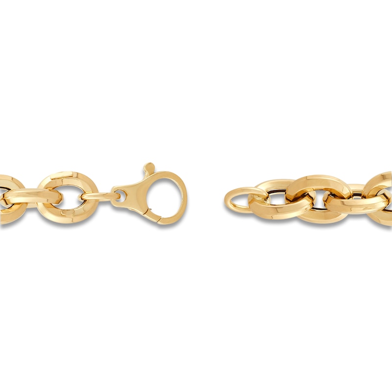 Main Image 4 of Hollow Chunky Oval Link Bracelet 11mm 14K Yellow Gold 8"