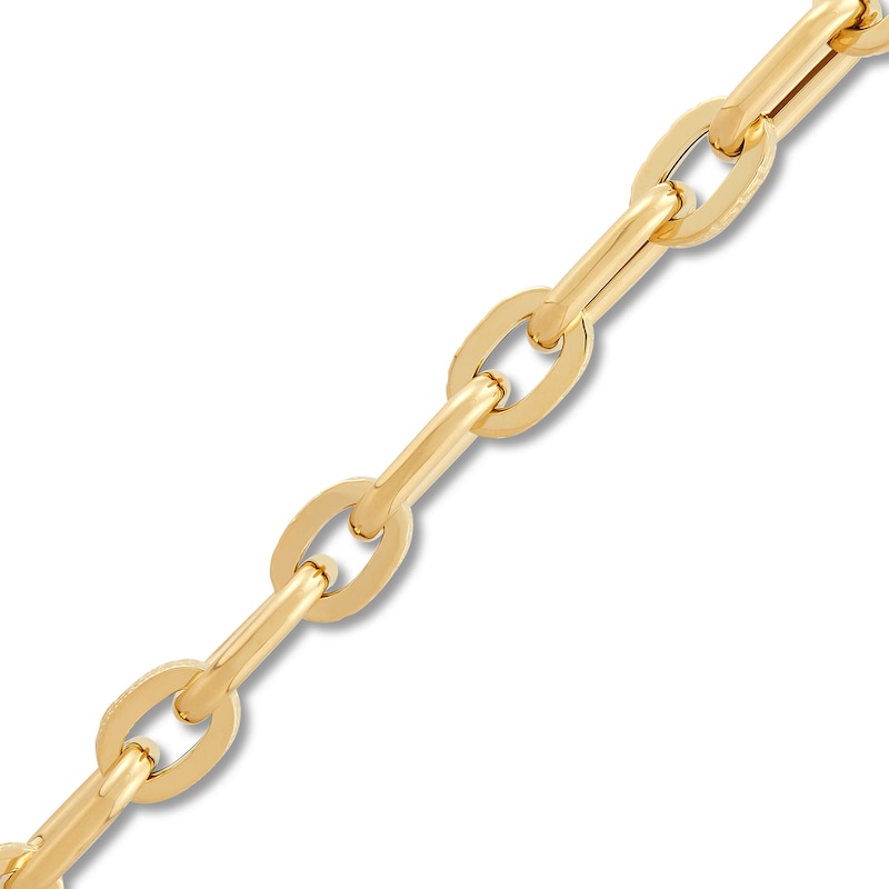 Main Image 2 of Hollow Oval Link Greek Key Bracelet 8.3mm 14K Yellow Gold 7.5"