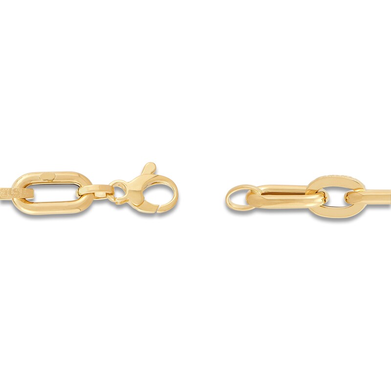 Main Image 4 of Hollow Oval Link Greek Key Bracelet 8.3mm 14K Yellow Gold 7.5"