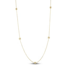 Crivelli Marquise-Cut Diamond Rondelle Station Necklace 3-5/8 ct tw 18K Yellow Gold 35.25"