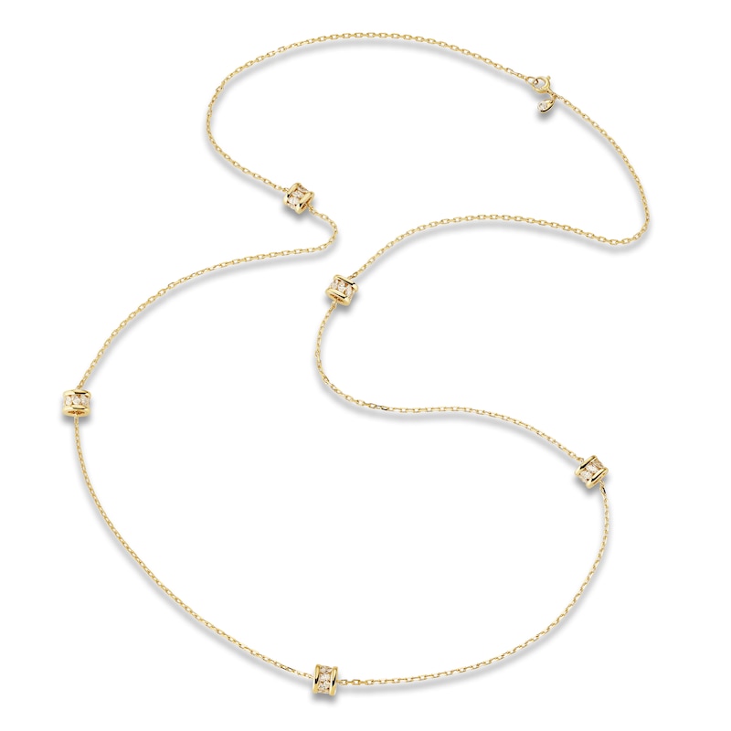 Main Image 2 of Crivelli Marquise-Cut Diamond Rondelle Station Necklace 3-5/8 ct tw 18K Yellow Gold 35.25"