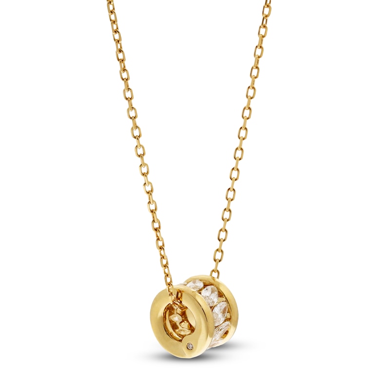 Main Image 2 of Crivelli Marquise-Cut Diamond Rondelle Necklace 7/8 ct tw 18K Yellow Gold 18"