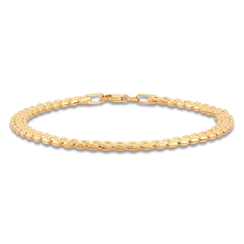 Main Image 1 of Panther Stampato Chain Bracelet 4.4mm 14K Yellow Gold 7.5"