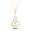 Thumbnail Image 1 of Vintage-Inspired Baguette & Round-Cut Diamond Chandelier Necklace 1/3 ct tw 14K Yellow Gold 18"