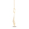 Thumbnail Image 2 of Vintage-Inspired Baguette & Round-Cut Diamond Chandelier Necklace 1/3 ct tw 14K Yellow Gold 18"