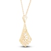 Thumbnail Image 3 of Vintage-Inspired Baguette & Round-Cut Diamond Chandelier Necklace 1/3 ct tw 14K Yellow Gold 18"