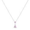Thumbnail Image 3 of Natural Ruby & Diamond Accent Quatrefoil Necklace 14K White Gold 18"