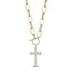 Thumbnail Image 1 of Shy Creation Diamond Cross Toggle Necklace 3/8 ct tw 14K Yellow Gold 18" JR55011950