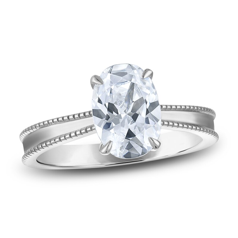 Main Image 1 of Lab-Grown Oval Diamond Solitaire Engagement Ring 2 ct tw Platinum (F/VS)
