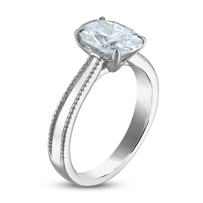 Main Image 2 of Lab-Grown Oval Diamond Solitaire Engagement Ring 2 ct tw Platinum (F/VS)