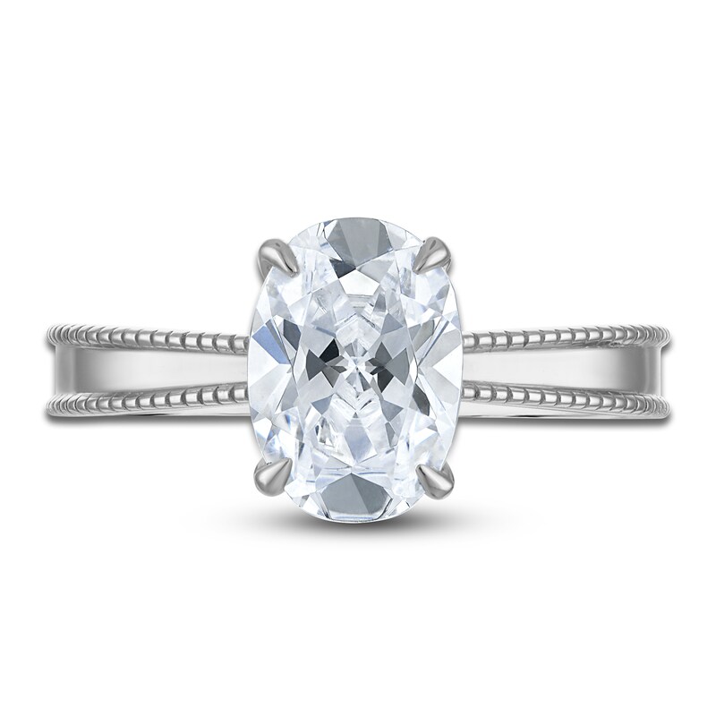 Main Image 3 of Lab-Grown Oval Diamond Solitaire Engagement Ring 2 ct tw Platinum (F/VS)