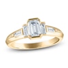 Thumbnail Image 1 of Vera Wang VOW Emerald & Baguette-Cut Diamond Three-Stone Engagement Ring 1 ct tw 14K Yellow Gold