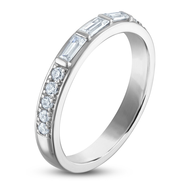 Main Image 2 of Vera Wang VOW Baguette & Round-Cut Diamond Wedding Band 3/8 ct tw 14K White Gold