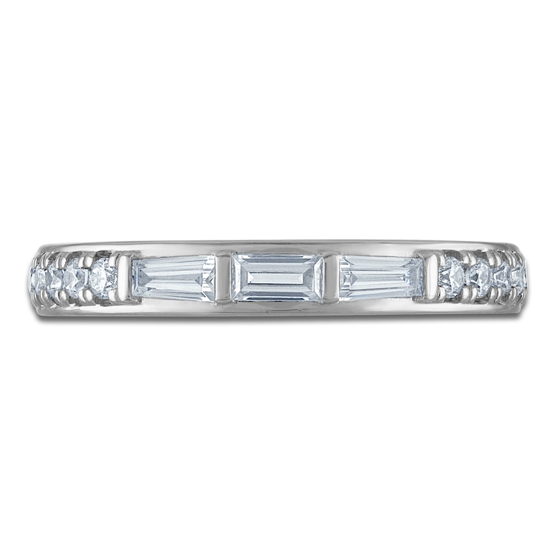 Main Image 3 of Vera Wang VOW Baguette & Round-Cut Diamond Wedding Band 3/8 ct tw 14K White Gold